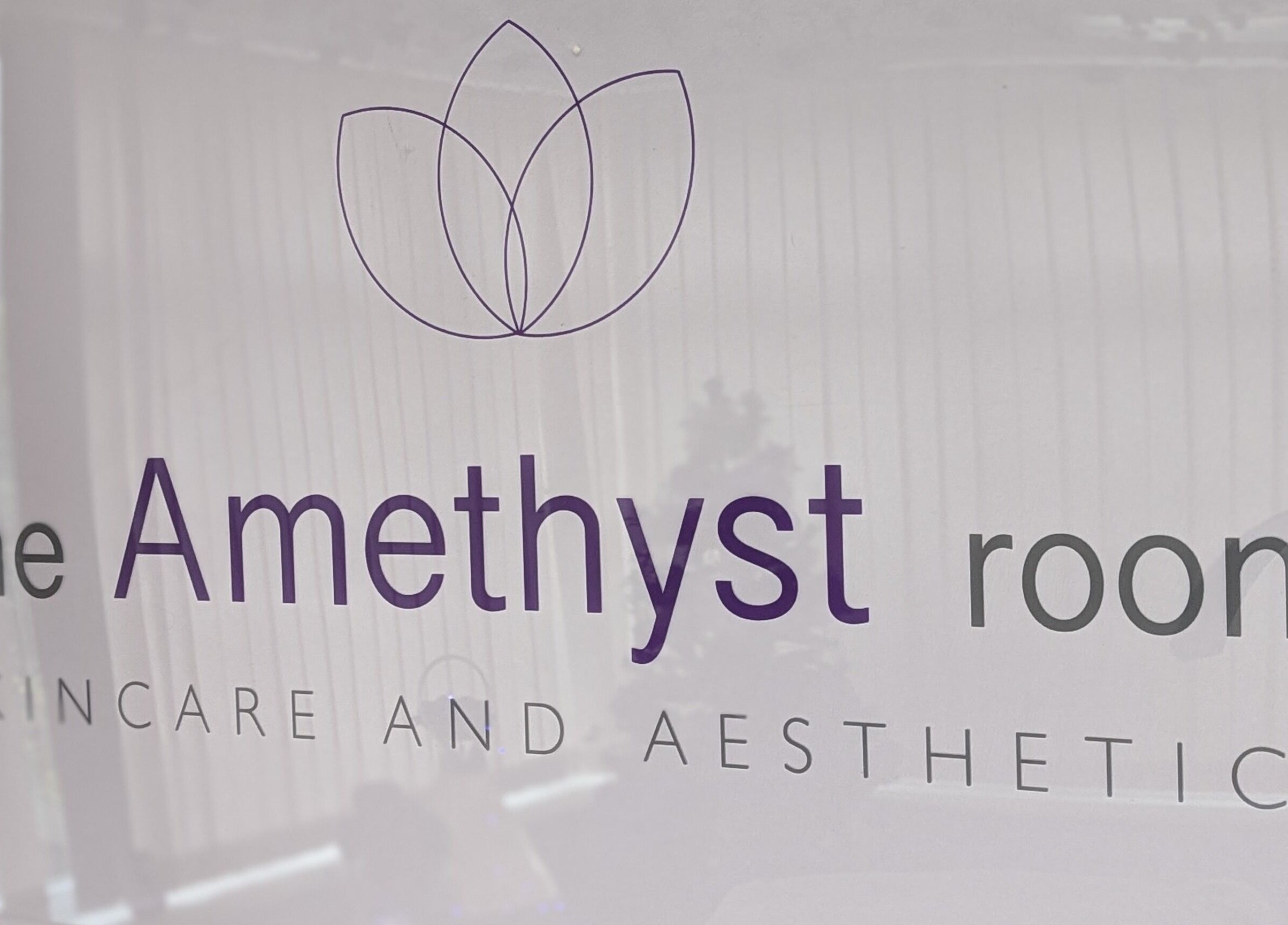 The Amethyst Room Rayleigh sign showcasing skincare and aesthetics in Rayleigh, England, GB.