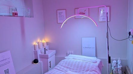 Relaxing treatment room with candles at The Amethyst Room, House of Hair Extensions & Beauty, Southend-on-sea, England.