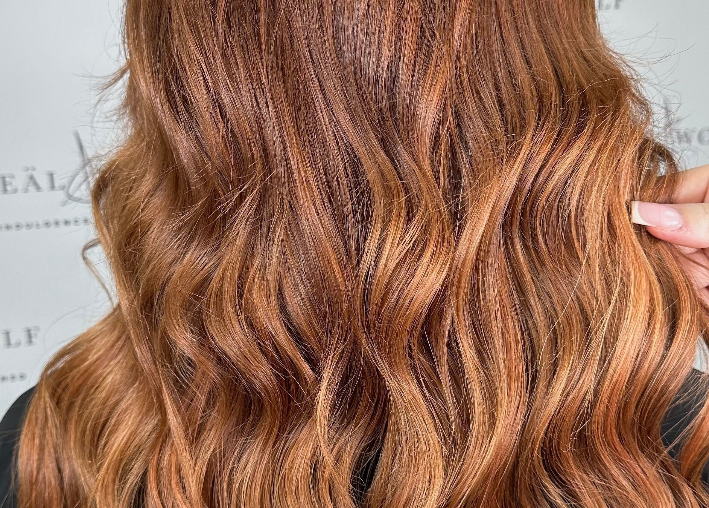 Flowing copper waves styled at The Secret Salon, Dinnington, England, GB.