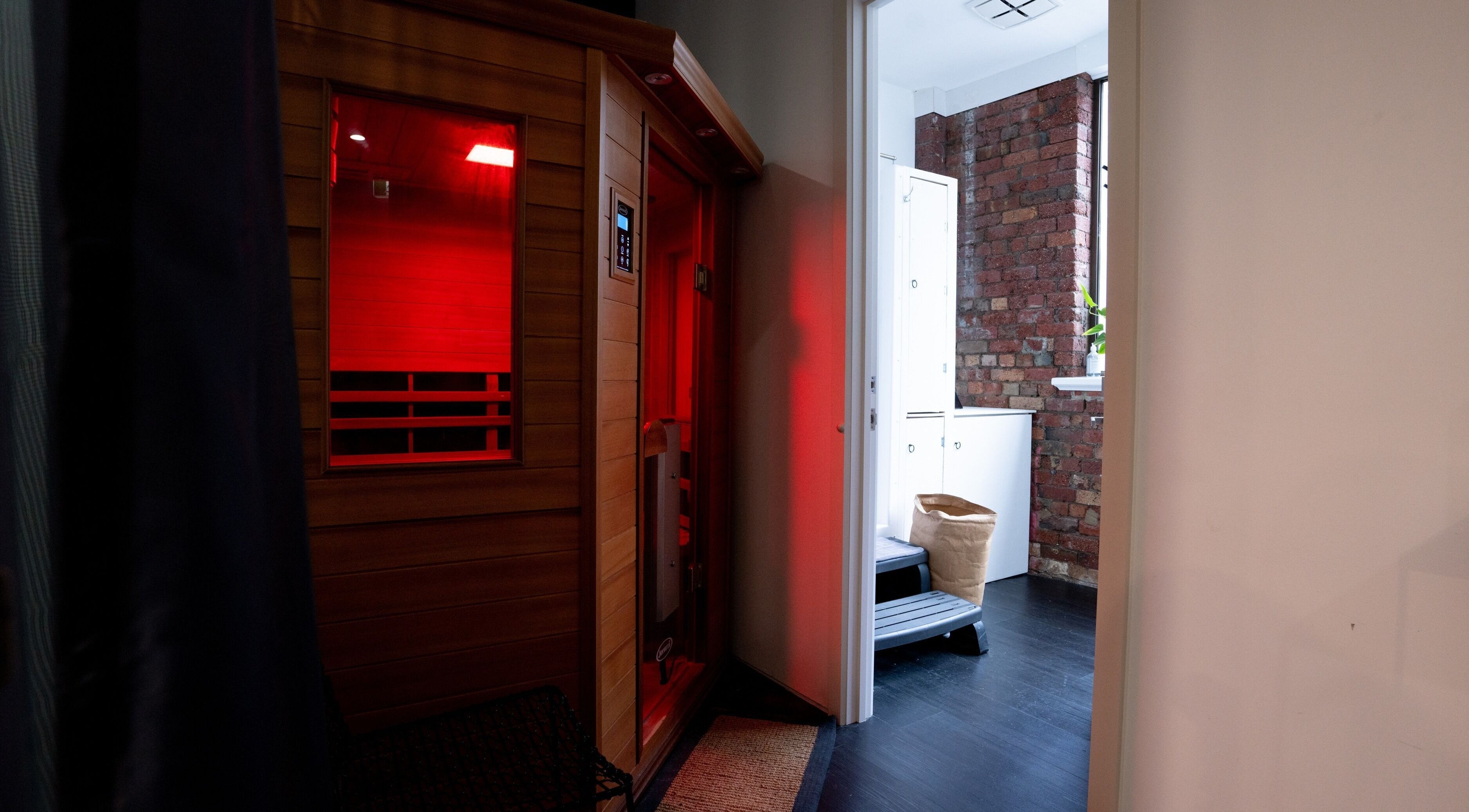 Relaxing sauna room at Gentle Recovery, South Melbourne, VIC, AU, offering a serene wellness experience.