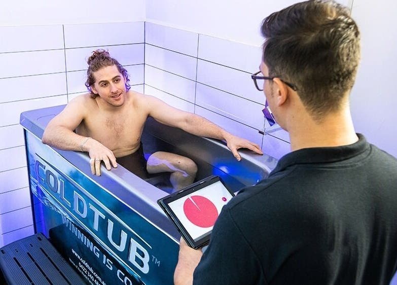 Cold water immersion therapy at Gentle Recovery in South Melbourne, VIC, AU. A relaxing wellness experience.