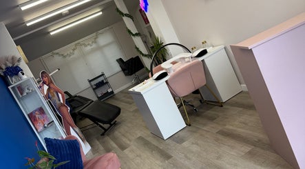 Modern beauty salon interior at Angela The Beauty Boss, Stapleford, England, GB, featuring chic decor and equipment.