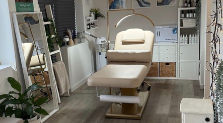 Luxurious treatment room at Angela The Beauty Boss, Stapleford, England, GB with spa bed and soothing decor.