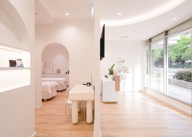 Bright, modern interior of Naomi Laser and Skin Clinic in Mascot, New South Wales, AU showcasing treatment rooms.
