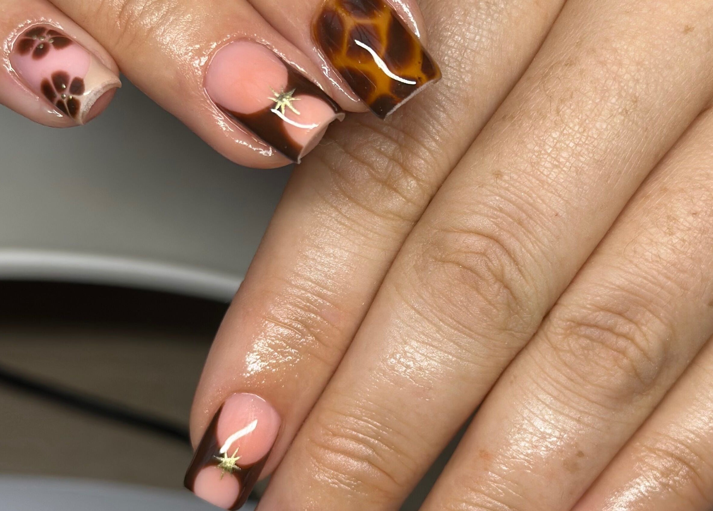 Stylish nail art at Venus Studios in Kirkby In Ashfield, England, GB featuring detailed designs and vibrant colors.