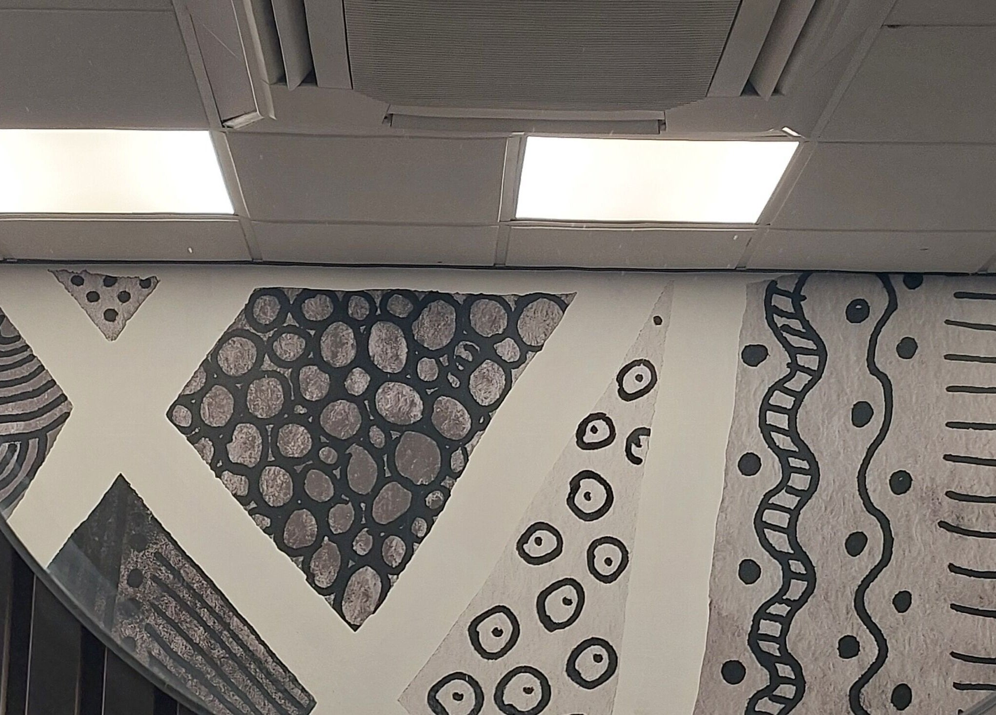 Artistic ceiling design at Salon19 Coleraine, Coleraine, Northern Ireland, GB, showcasing modern decor.