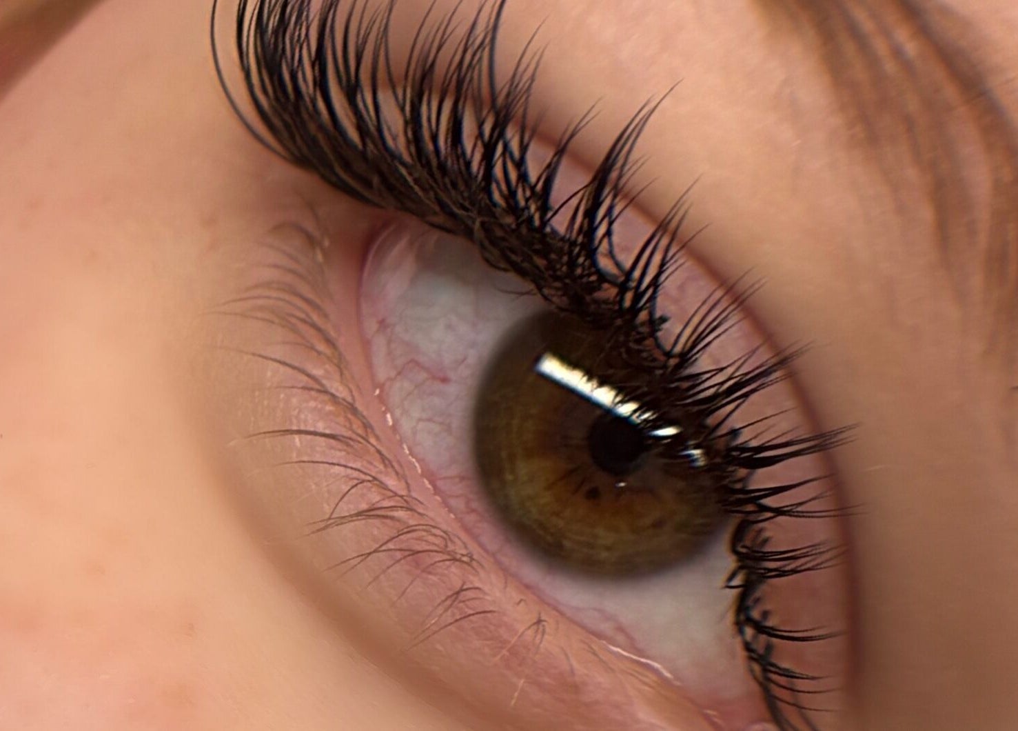 Close-up of expertly styled eyelashes at Aleksa Beauty Lab, Leeds, England, GB, highlighting beauty services.