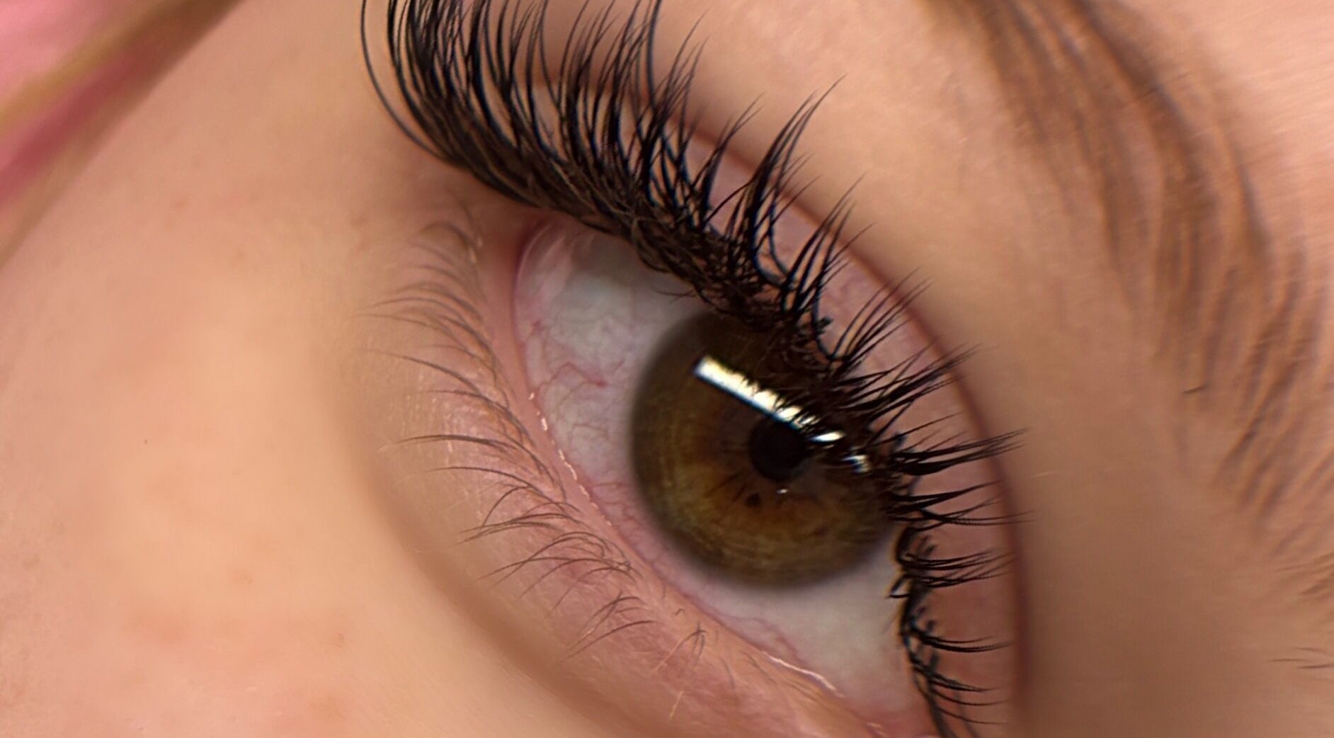 Close-up of expertly styled eyelashes at Aleksa Beauty Lab, Leeds, England, GB, highlighting beauty services.