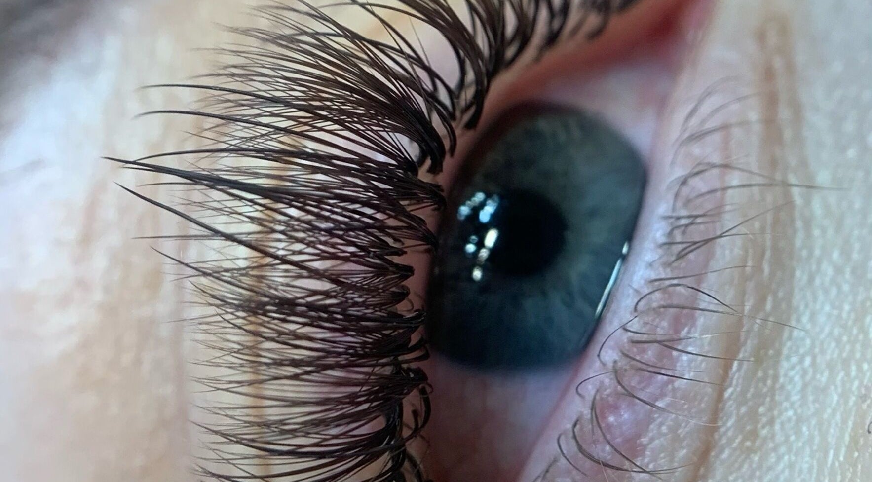 Close-up of lush eyelashes from HB Aesthetics, Cannock, England, GB showcasing lash services.