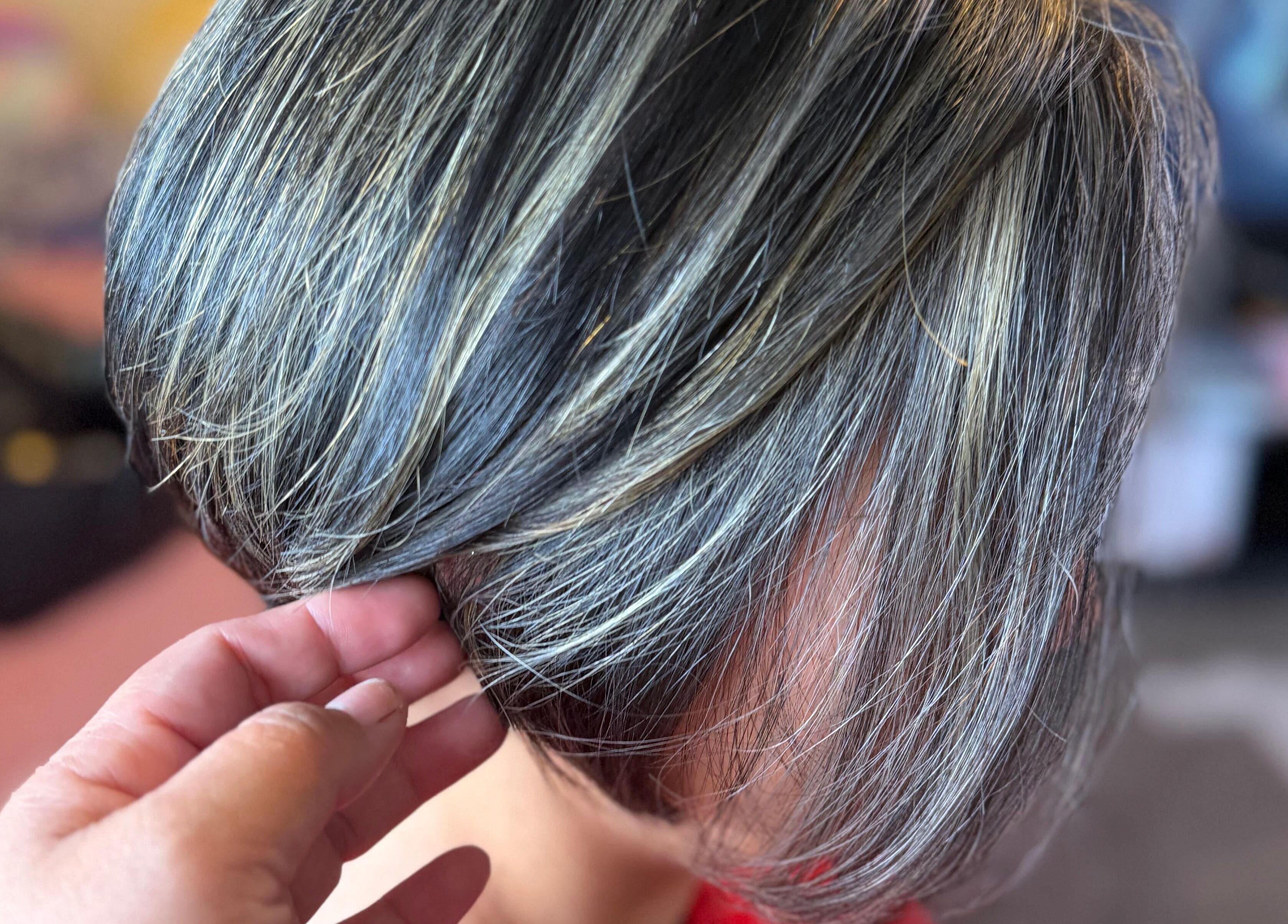 Sophisticated gray hairstyle at MariahCharm Simplicity Beauty in Auckland, Auckland, NZ.