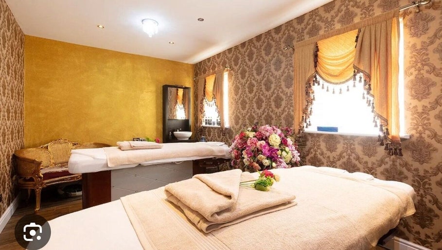 Luxury spa room at Spy Salon Nutgrove - Rathfarnham, Dublin, County Dublin, IE with elegant decor and massage tables.