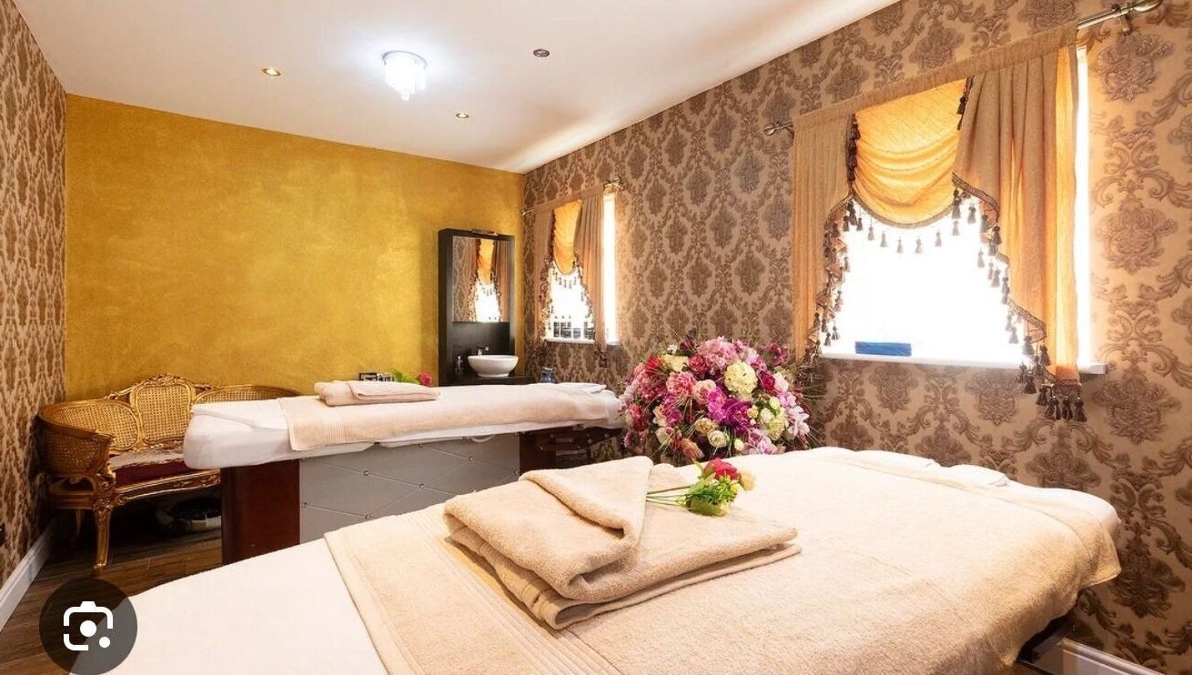 Luxury spa room at Spy Salon Nutgrove - Rathfarnham, Dublin, County Dublin, IE with elegant decor and massage tables.