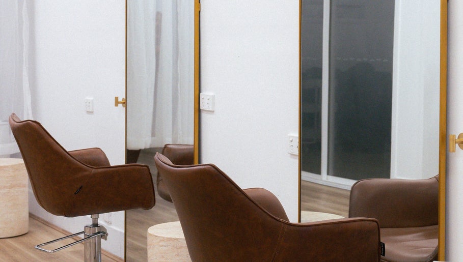 Chic salon chairs at SBM The Salon, Boronia Heights, Queensland, AU.