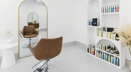 Elegant styling chair and product display at SBM The Salon, Boronia Heights, Queensland, AU.