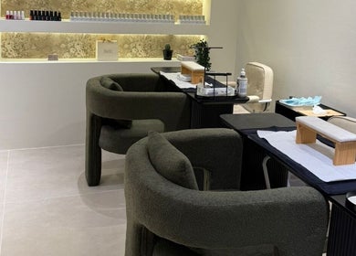 Modern nail care stations at Her Salon in Dubai, Dubai, AE showcasing luxury and style.