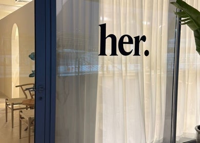 Entrance of Her Salon, Dubai, Dubai, AE, showcasing elegant decor and modern style.