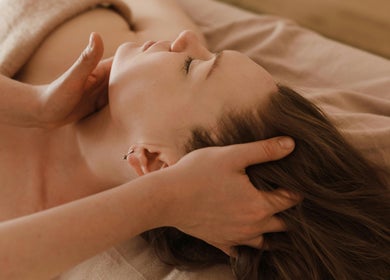 Relaxing head massage at G Beauty Place, Perth, Scotland, GB for a soothing wellness experience.
