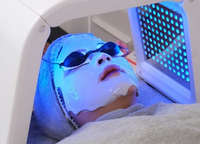 LED facial treatment at G Beauty Place, Perth, Scotland, GB for ultimate skin rejuvenation.
