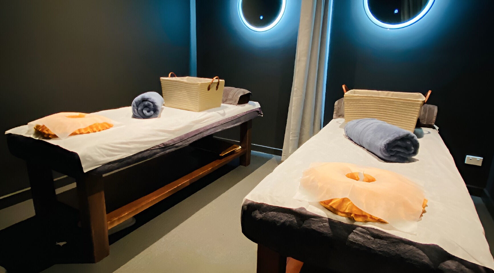 Relaxing massage tables at MySenses Massage & Foot Spa, Melbourne, Victoria, AU, offering a tranquil ambiance.