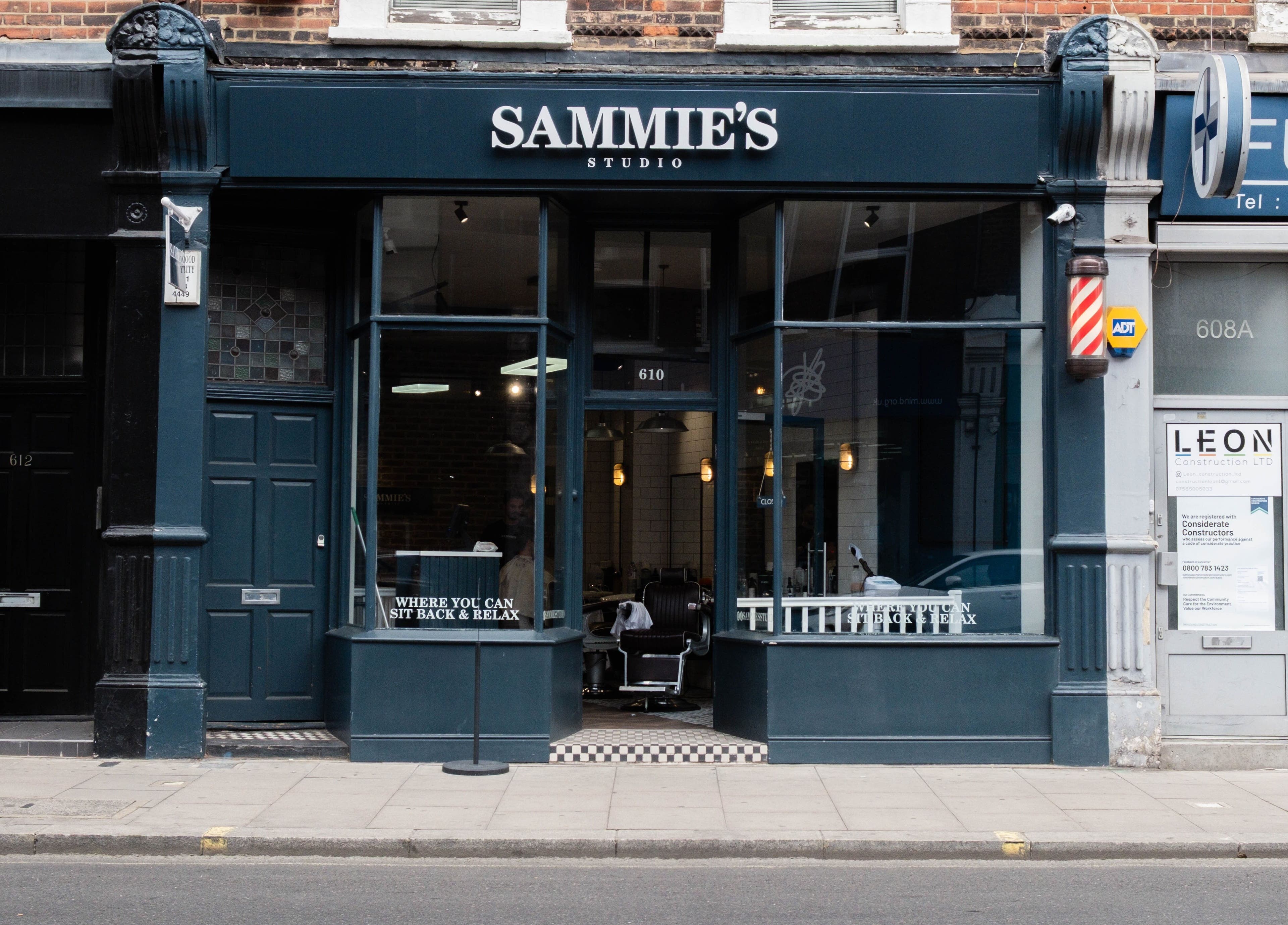 Chic exterior of Nogti Nails Studio Fulham in London, England, GB, showcasing stylish storefront design.