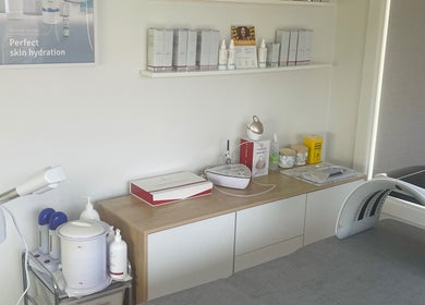 Professional skincare setup at Skin Effect, Christchurch, Canterbury, NZ, showcasing modern treatment devices.