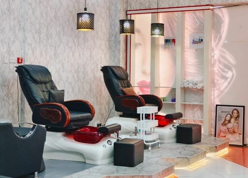 Luxurious pedicure chairs at Sheer Perfection Ladies Salon, Dubai, Dubai, AE, offer ultimate relaxation.
