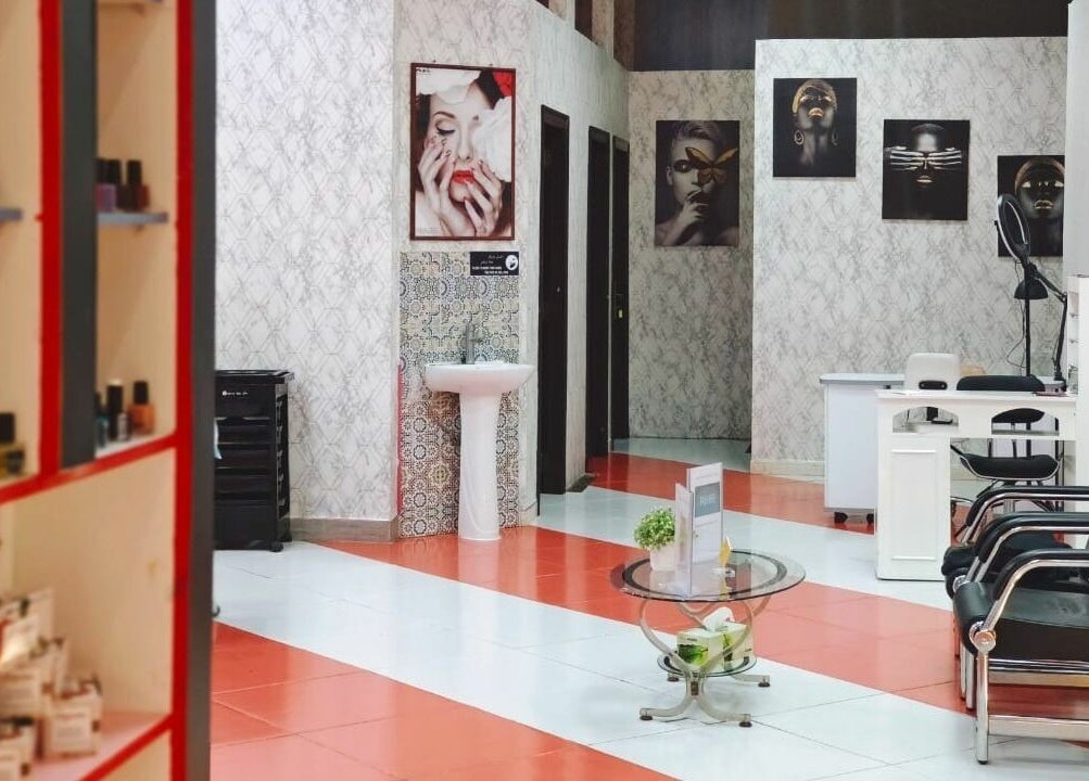 Modern interior of Sheer Perfection Ladies Salon in Dubai, Dubai, AE, showcasing elegant seating and decor.