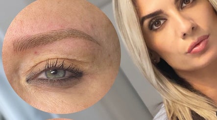 Detailed eyebrow microblading close-up at Linda Beauty London (West Hampstead), London, England, GB.