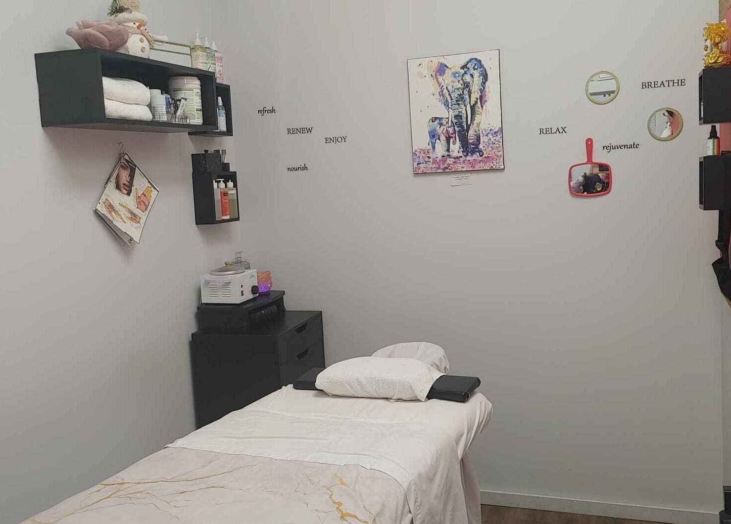 Tranquil treatment room at Beast 2 Beauty Bar (Medi-Spa), Williams Lake, British Columbia, CA.