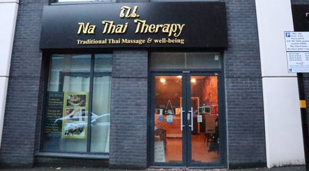 Na Thai Therapy exterior in Birmingham, England, GB, showcasing inviting entrance and signage.