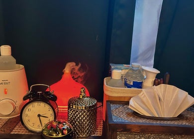 Aromatherapy setup at Na Thai Therapy, Birmingham, England, GB offering a calming spa experience.