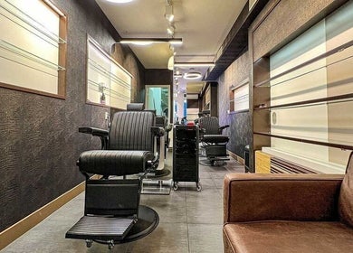 Stylish interior of Prime Barbershop Amsterdam, a premier venue at Amsterdam, Noord-Holland, NL.