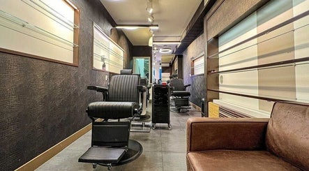 Stylish interior of Prime Barbershop Amsterdam, a premier venue at Amsterdam, Noord-Holland, NL.