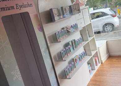 Premium eyelashes on display at Seasonal Glo', Birmingham, England, GB.