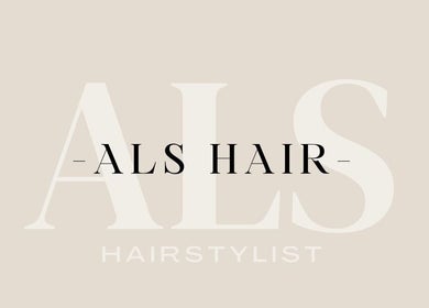 ALS Hair logo on beige background, located in Clonmel, County Tipperary, IE.