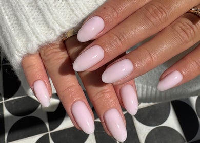 Elegant pink nail design at Simmy & Co Nails, Melbourne, Victoria, AU.