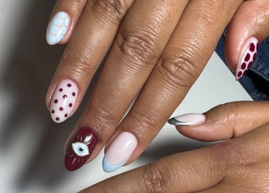Creative nail art at Simmy & Co Nails in Melbourne, Victoria, AU featuring eye-catching designs.