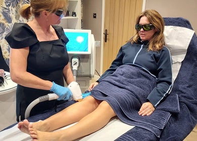 Professional laser procedure at Amanda’s skin and laser lounge in Chadderton, England, GB.