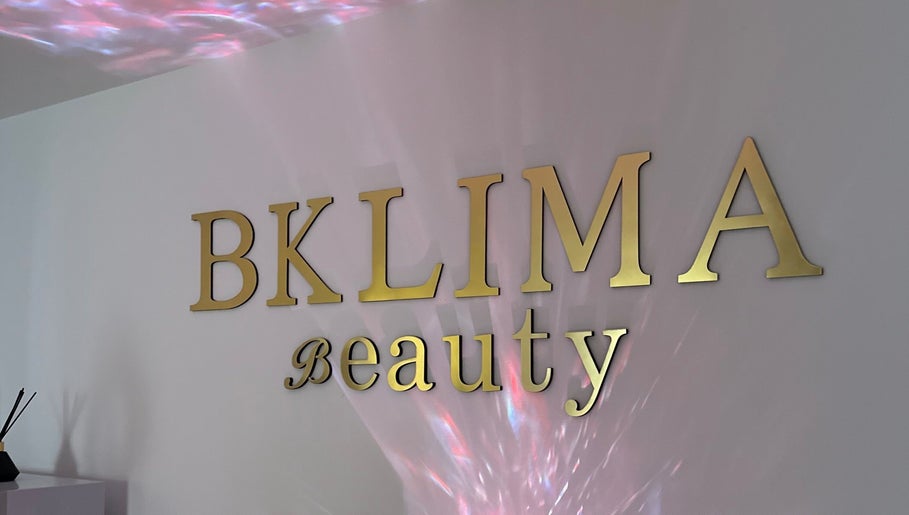 Elegant BKlima Beauty sign on the wall, Basildon, England, GB, with soft lighting.