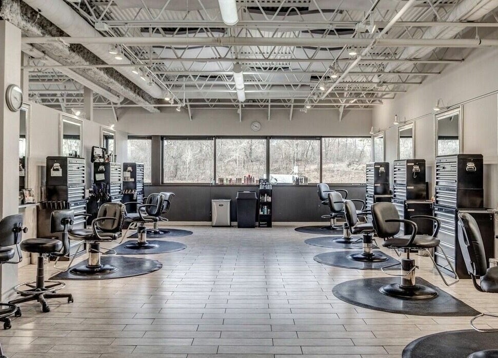Spacious and modern salon interior at Sakada in Minnetonka, Minnesota, US.