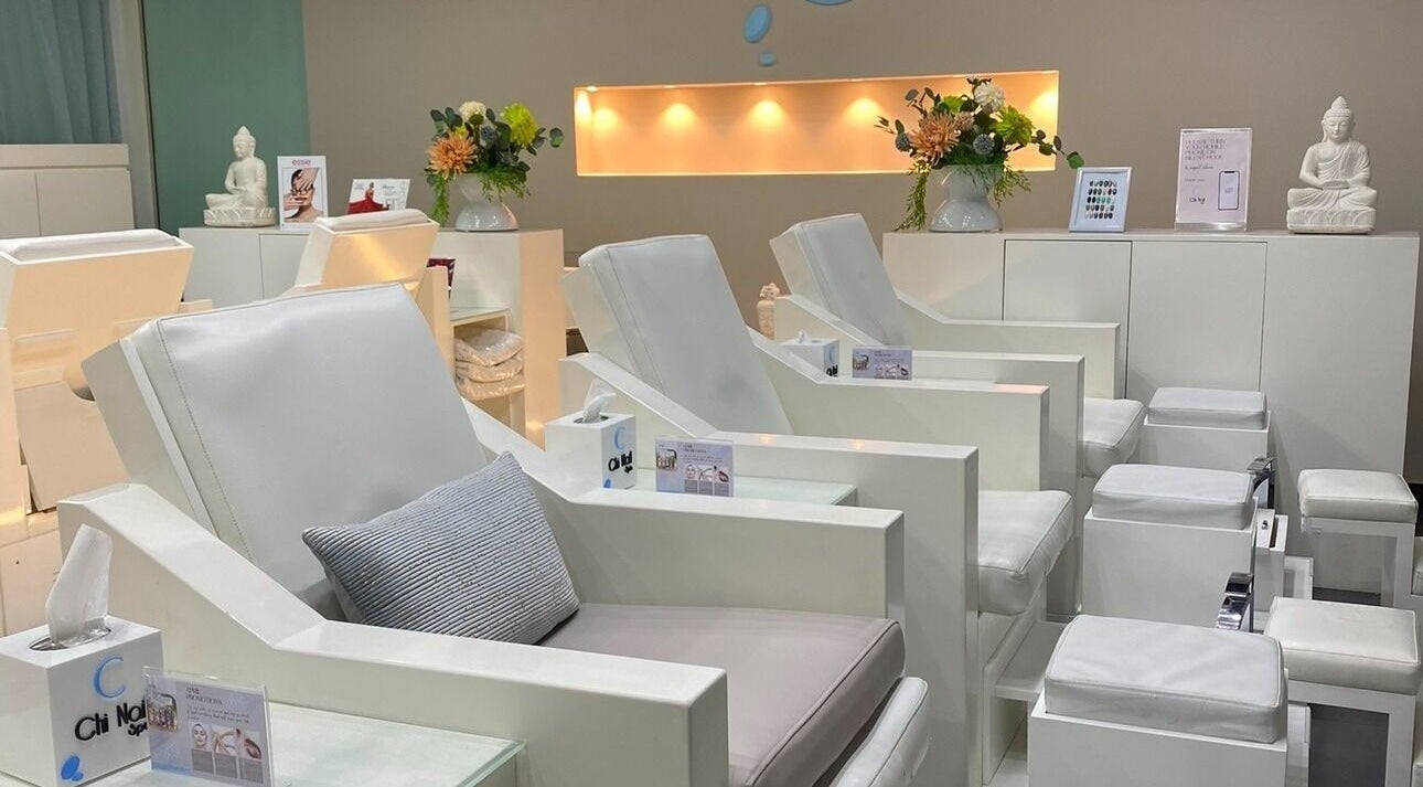 Luxurious pedicure chairs at Chi Nail Spa - Motor City, Dubai, Dubai, AE, showcasing a tranquil atmosphere.