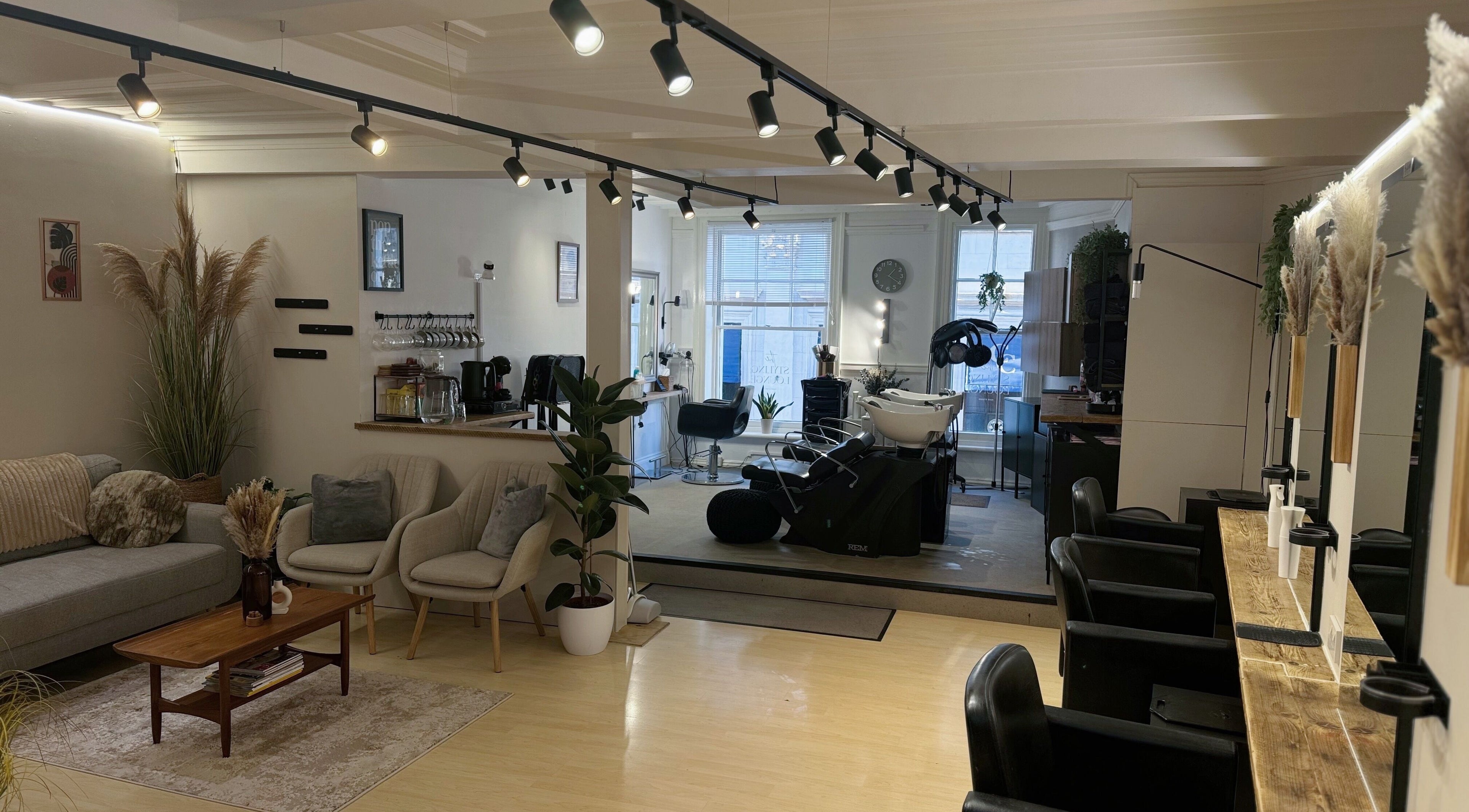 Chic interior of Niki Bartos Hairstylist at The Styling Lounge, Norwich, England, GB, with modern decor.