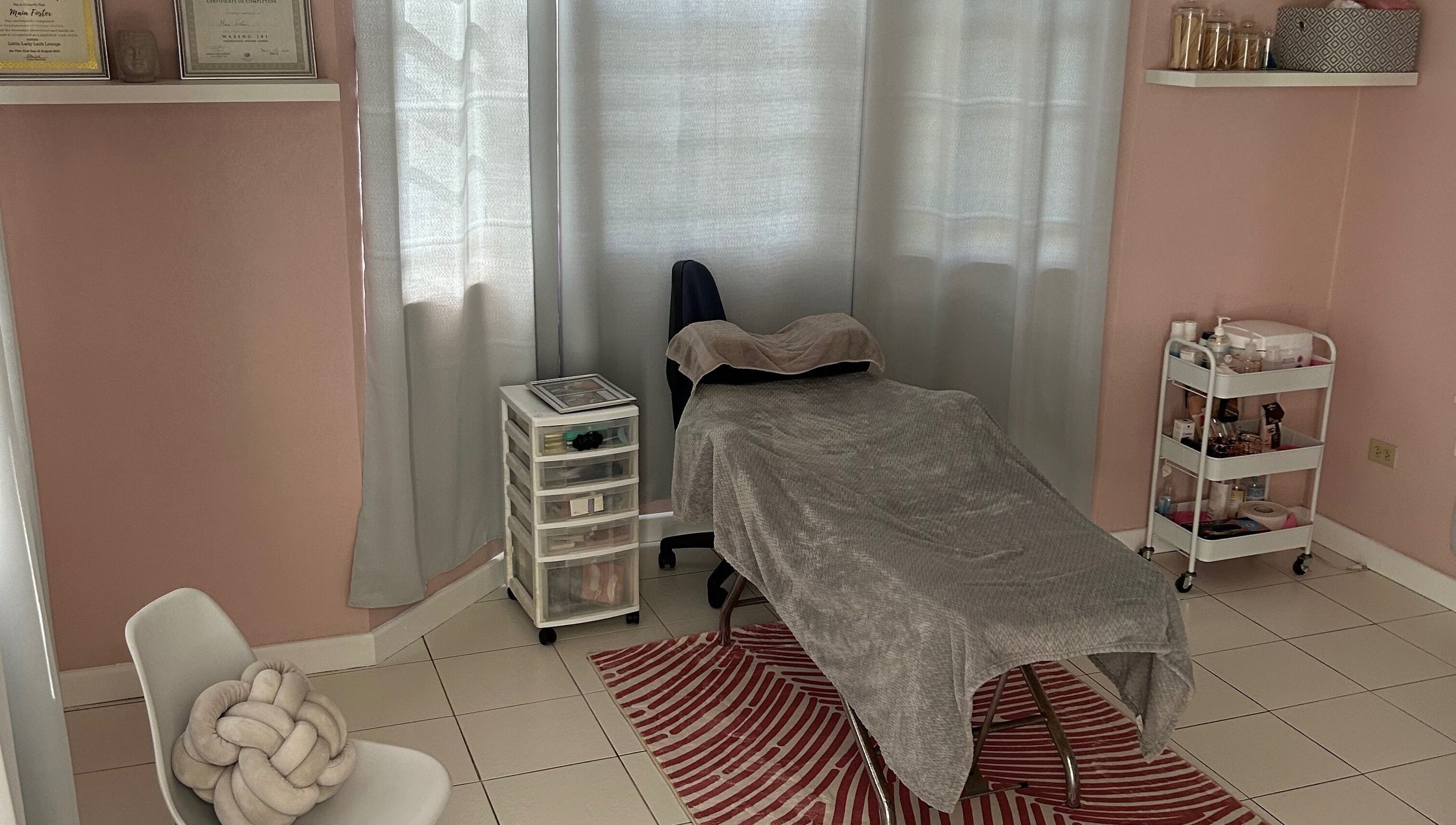 Relaxing treatment room at Bare Faced Beauty, Bridgetown, Saint Michael, BB featuring cozy ambiance.
