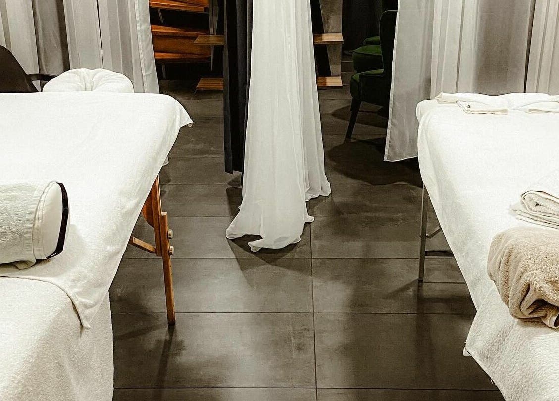 Twin massage tables at Classics of Massage Spa, Dubrovnik, offering relaxation in Dubrovačko-neretvanska Županija, HR.