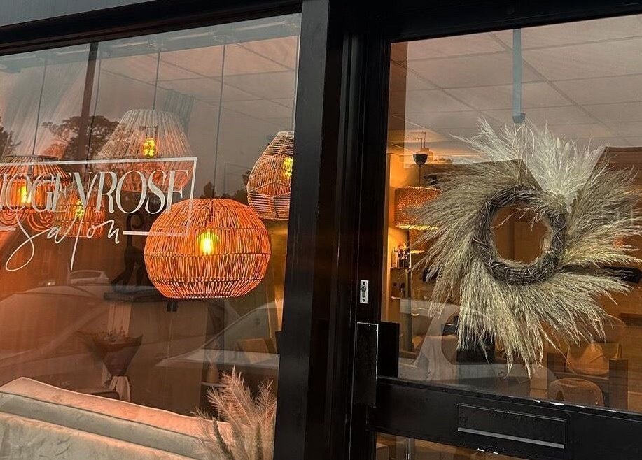 Stylish entrance of LJW Brows in Stoke-on-Trent, England, GB with warm, ambient lighting.