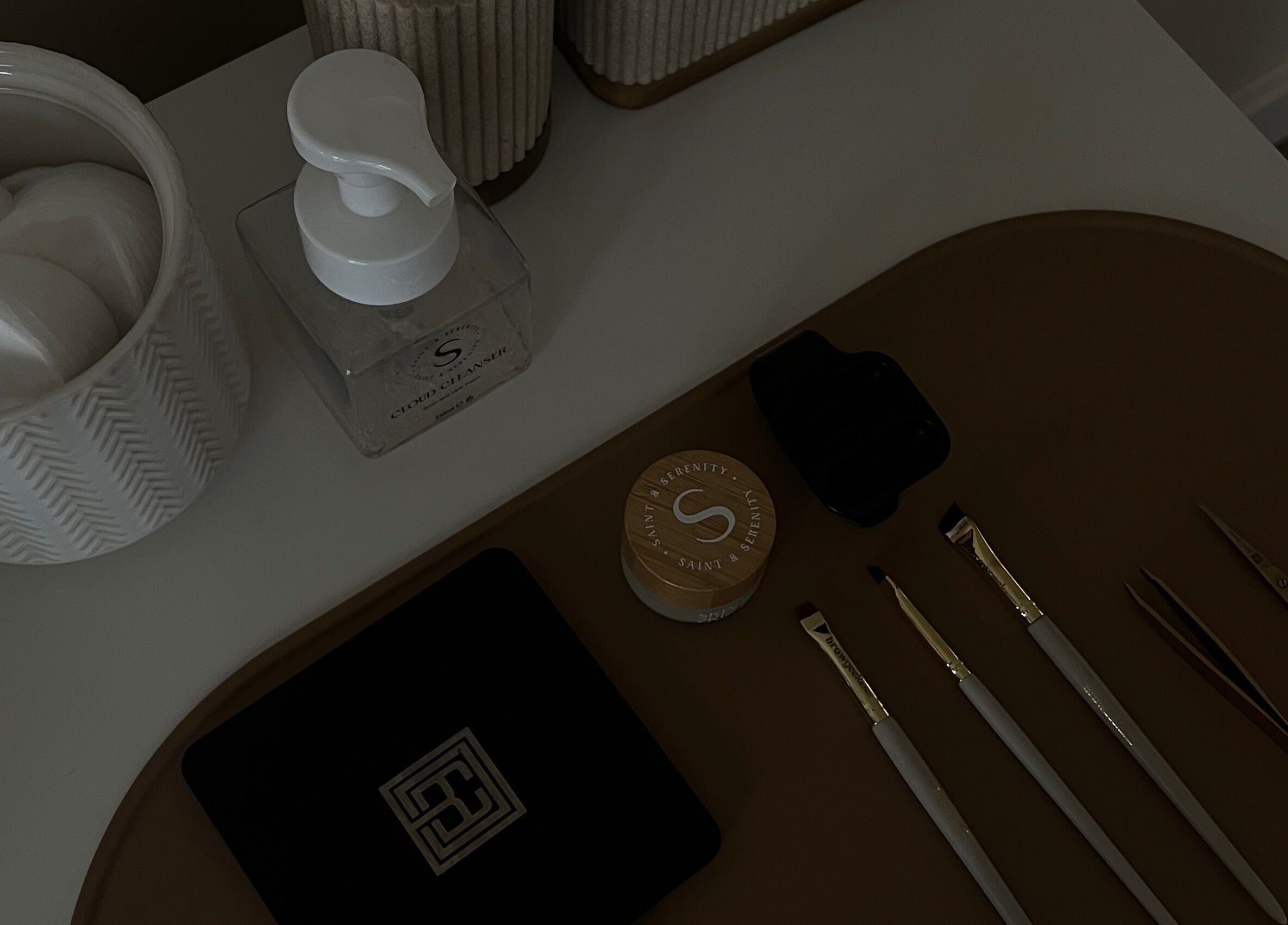 Beauty tools and products at LJW Brows, Stoke-on-Trent, England, GB, showcasing elegance and style.