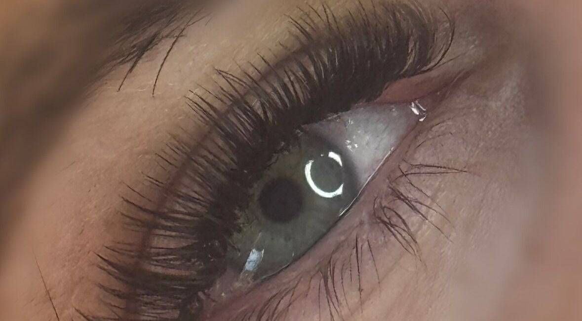 Close-up of voluminous eyelash extension at Brooke Alice Beauty, Fleetwood, England, GB.