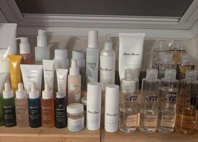 Diverse skincare products at The Beauty Barn at Pinwall, Atherstone, England, GB showcasing a luxurious range.