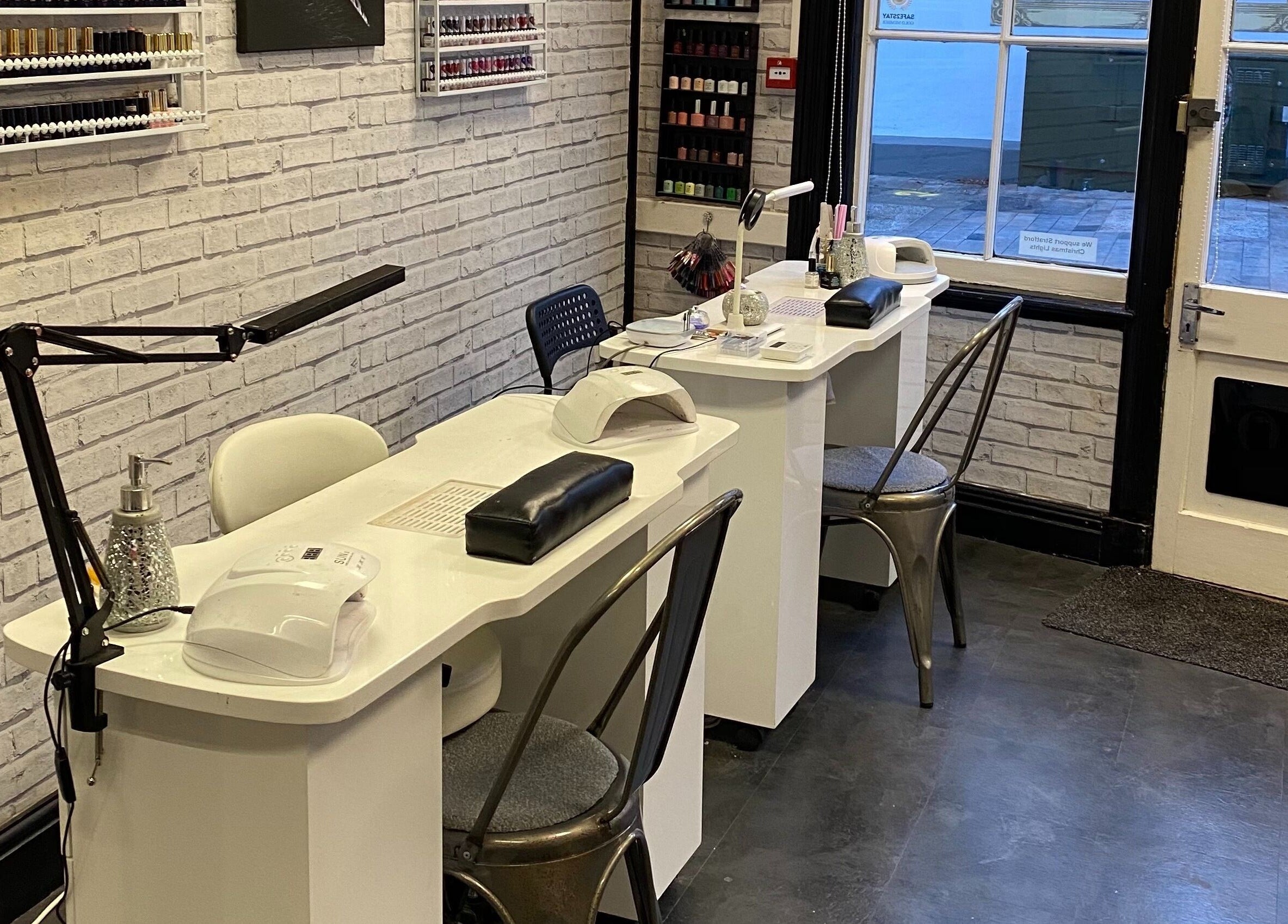 Modern nail service stations at The Nail Studio, Stratford-upon-avon, England, GB.