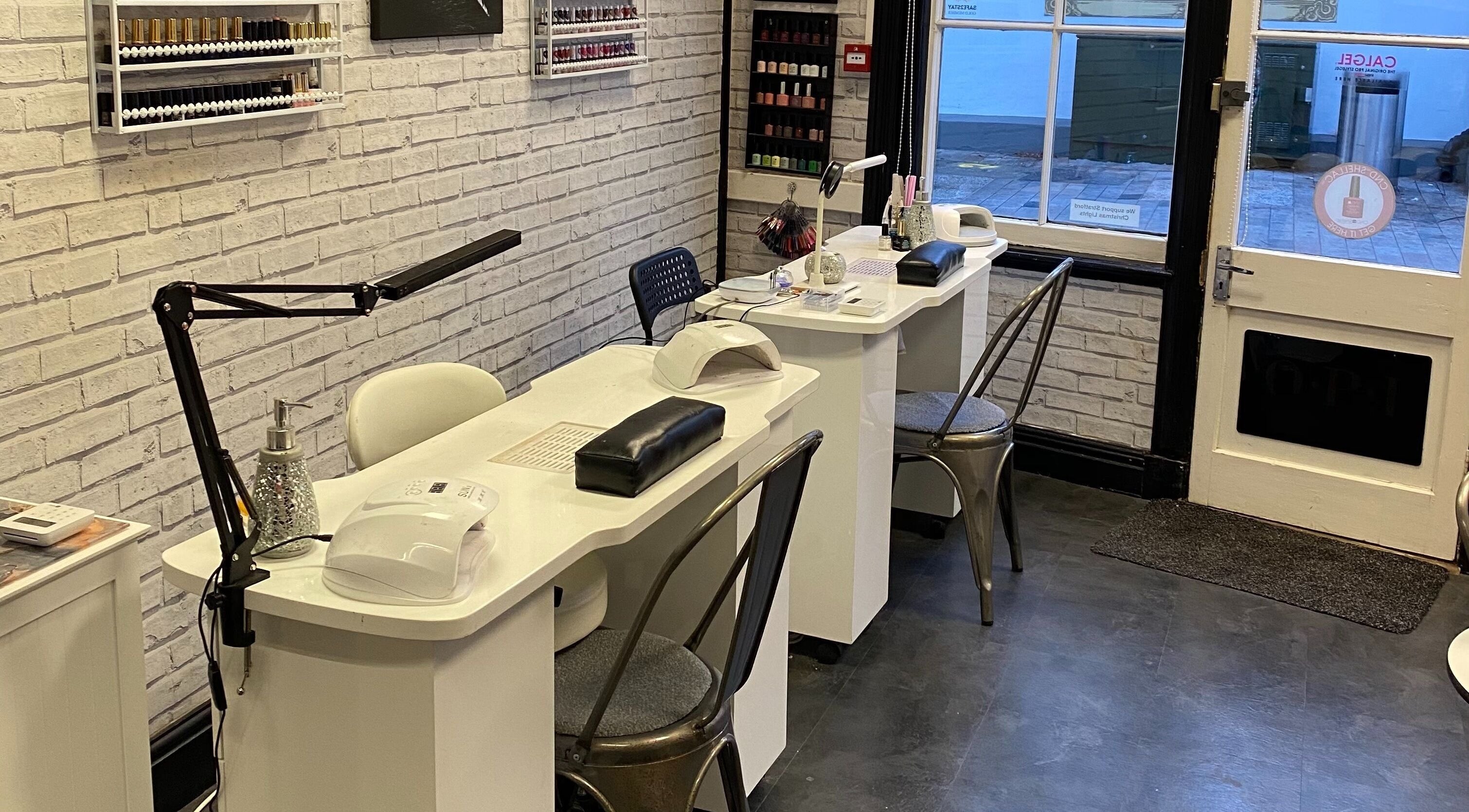 Modern nail service stations at The Nail Studio, Stratford-upon-avon, England, GB.